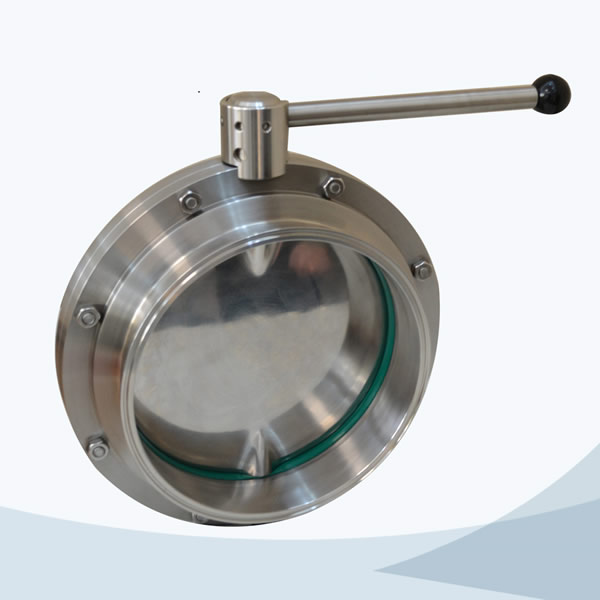 Stainless Steel Food Grade Round Pull Handle Welded Butterfly Valve