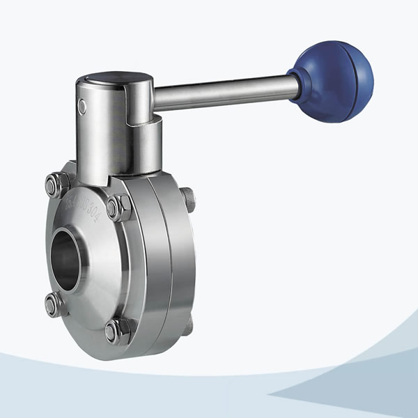 stainless steel food processing butterfly valve