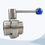 Stainless Steel Sanitary Round Handle Manual Type Bend-Welded Butterfly Valve