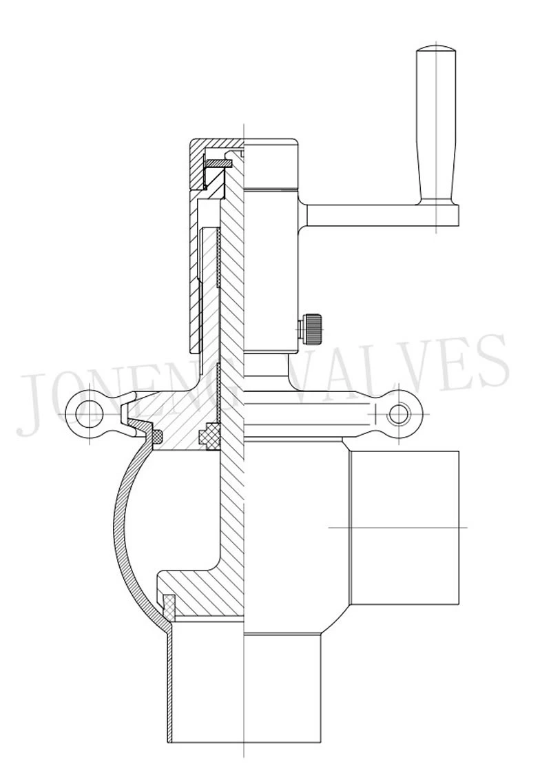 stainless steel food grade manual type 3 way cut-off valve