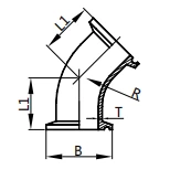 45° Short Clamped Elbow,BS-2KMP