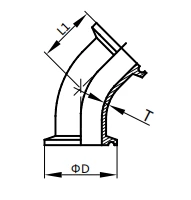 45° Clamped Elbow,2KMP