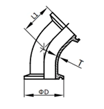 45° Clamped Elbow,2KMP