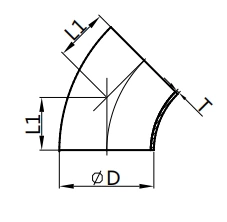 45° Welded Elbow,2KMP