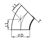 45° Welded Elbow,2KMP