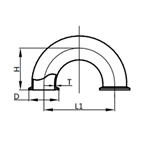 180° Clamped Elbow,DIN-D3WS