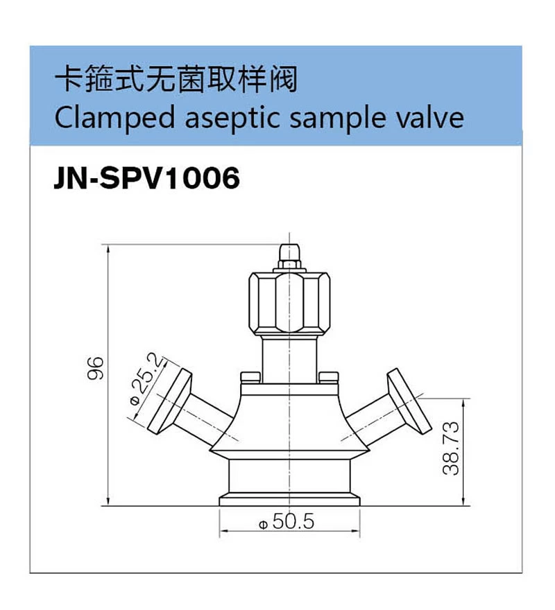 stainless steel sanitary grade diaphragm sampling valve