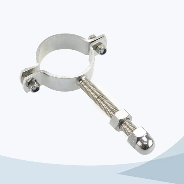 stainless steel food grade round pipe holder with bolt and nut