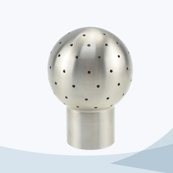 Sanitary welded connection fixed cleaning ball