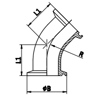 45° Clamped Elbow,ISO-2KWP