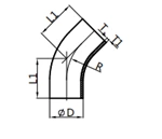 45° Long welded Elbow,SMS-SL2WS
