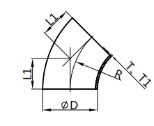 45° Short Welded Elbow, SMS-S2WK