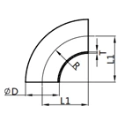 90° Welded Elbow, ISO-2WCL