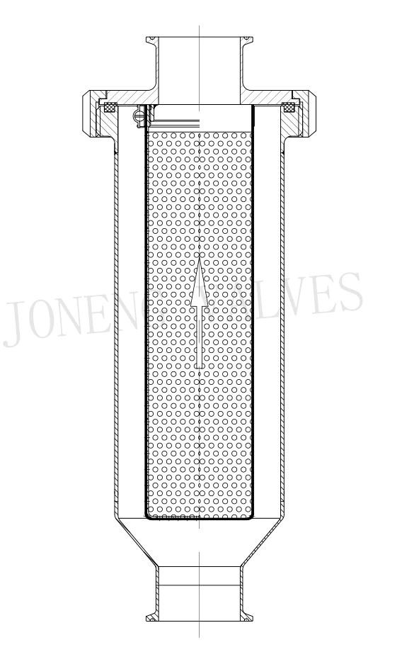 stainless steel hygienic grade tubular type strainer