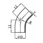 45° Welded Elbow,3A-L2KS