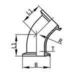 45°Clamped Elbow,DIN-2KMP