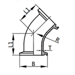 45° Clamped Elbow,3A-2KMP