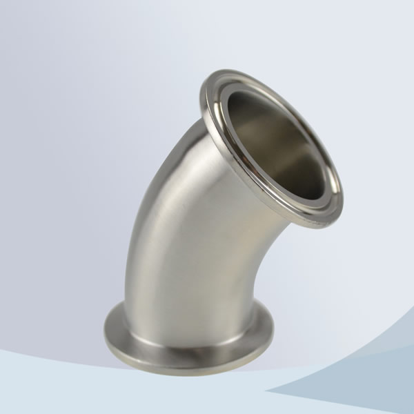 stainless steel hygienic 2KMP 45D tri- clamp bend pipe fitting
