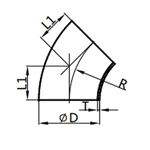 45°Short Welded Elbow,AS-2WK
