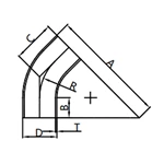 45°Lone Welded Elbow,AS-L2KS