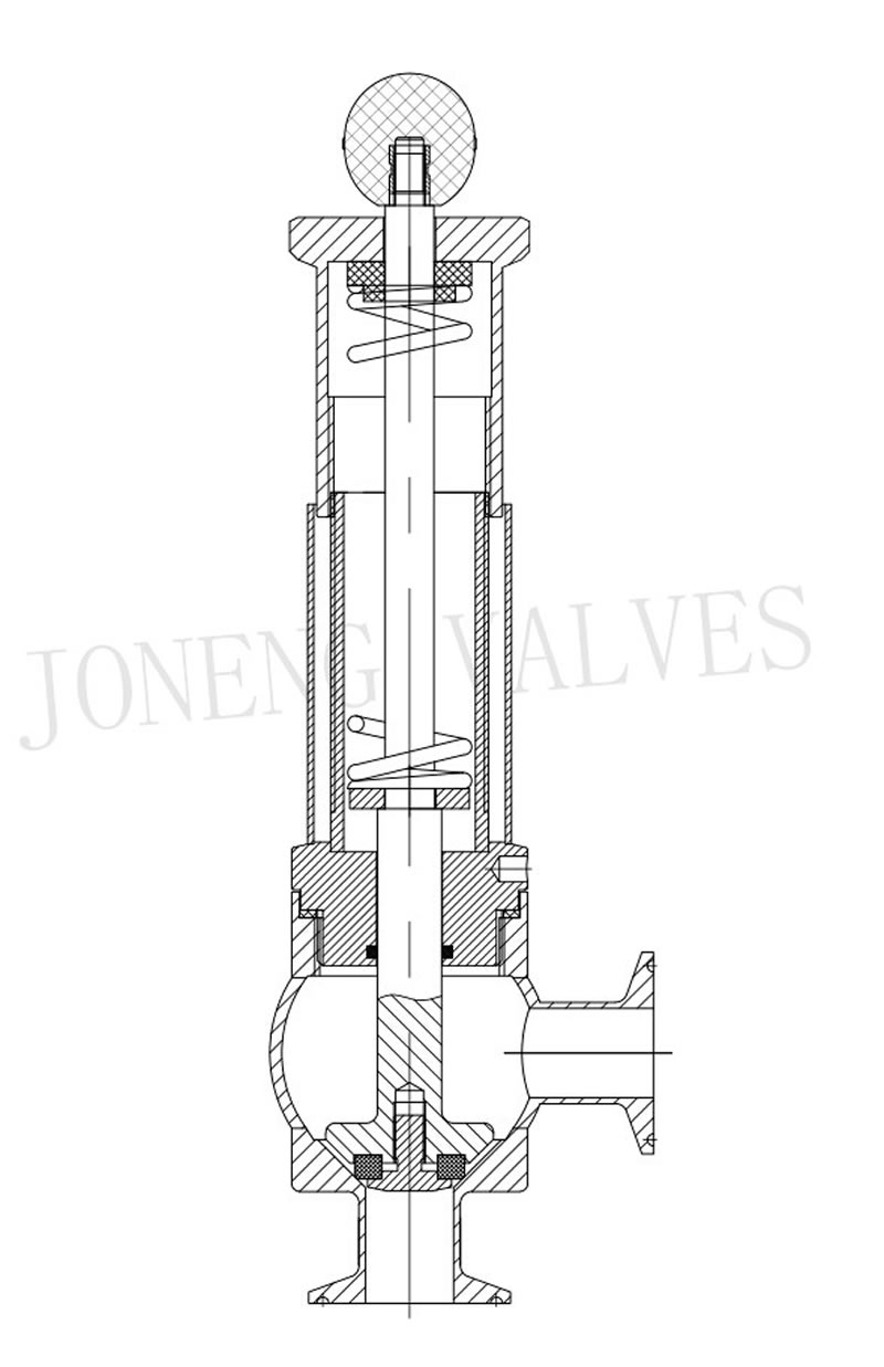 stainless steel food processing line type pressure safety valve with scale