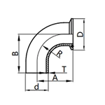 90° Clamped Elbow, 3A-L2CM