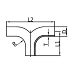 90° Weld Seagull Tee, 3A-B29WA