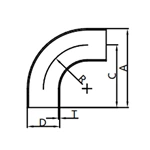 90° Long Welded Elbow ,AS-L2WS