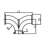 90° Clamp Seagull Tee