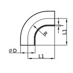 90° Welded Elbow with Straight Ends,DL2W