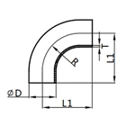 90° Welded Elbow with Tangent,3A-L2S