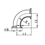90° Clamped Elbow,DIN-2CMP