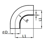90°Lone Welded Elbow with straight ends