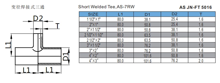Short Welded Tee,AS-7RW