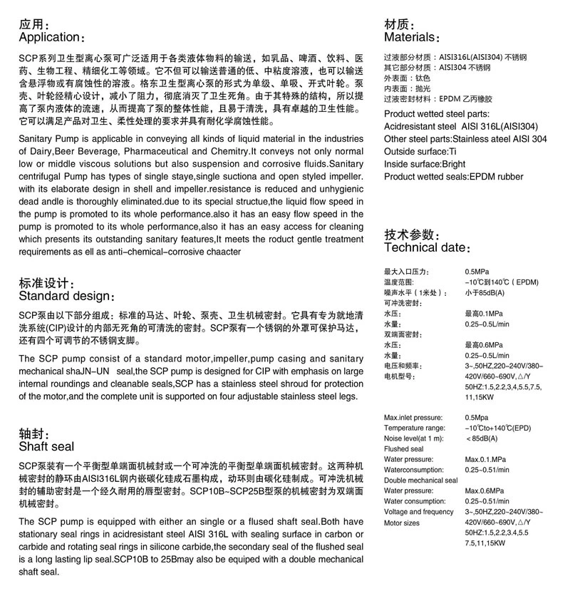 Sanitary round cover open impeller centrifugal pump