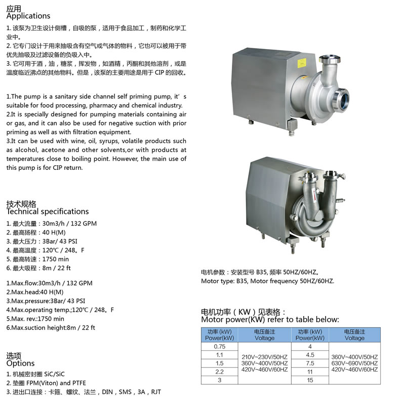 Sanitary CIP self priming pump