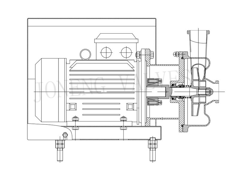 Sanitary square close type centrifugal pump