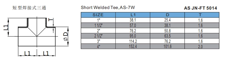 Short Welded Tee,AS-7W
