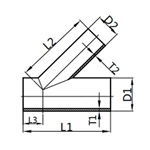 Reducing Oblique Y-type Tee