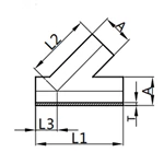 Lateral Y type Tee, 3A-28WA