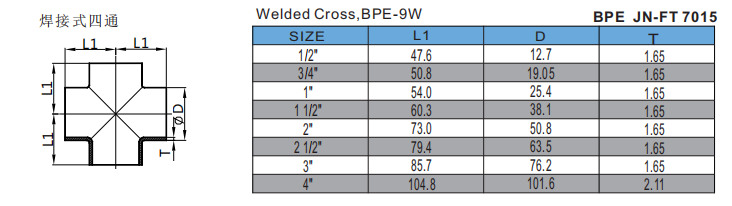 Welded Cross,BPE-9W