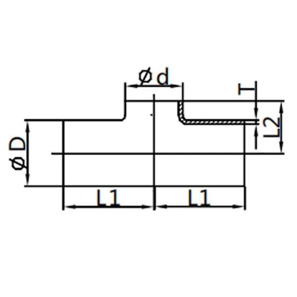 Short reducing welded Tee