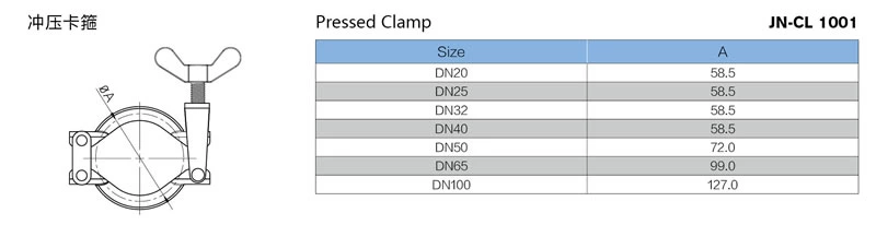 stainless steel food equipment 13MHLA pressured light clamp