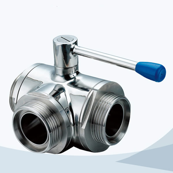 stainless steel food processing 3 way female threaded ball valve
