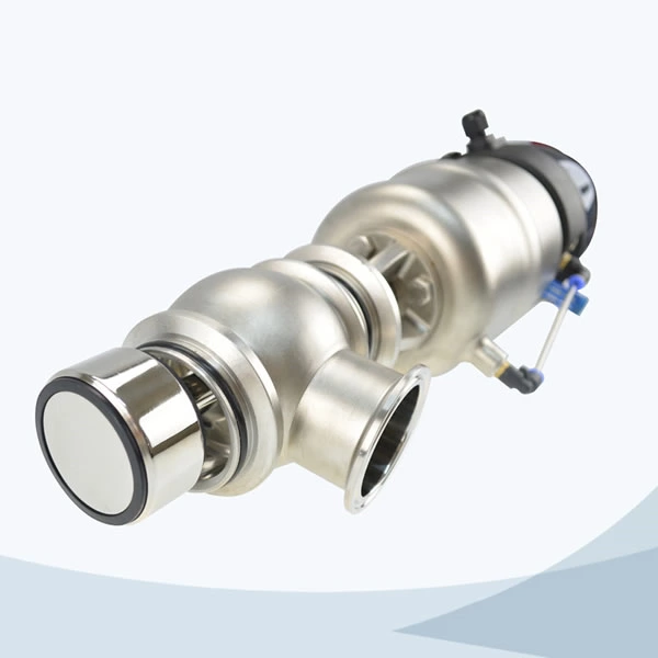 sanitary flow change over valve with control cap