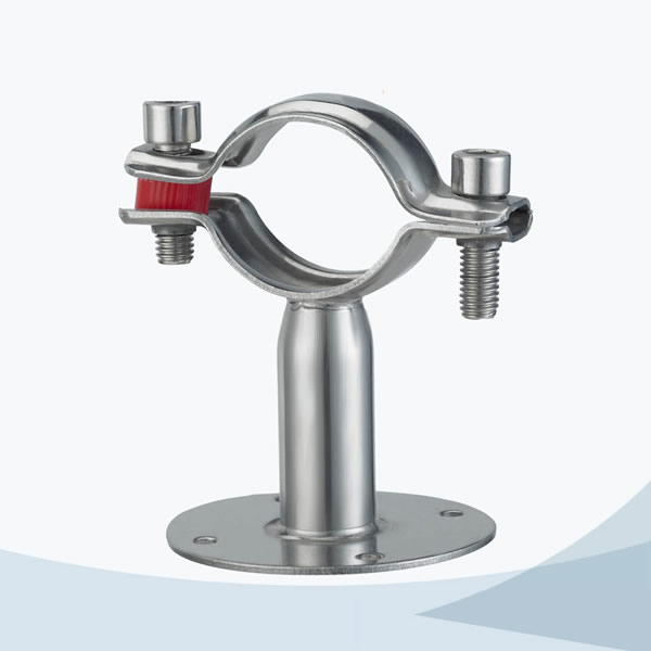 stainless steel sanitary grade TH7 round pipe clamp with base plate
