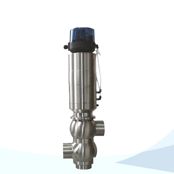 stainless steel food processing double seat mixproof valve