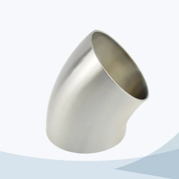 stainless steel food processing 2WK butt weld short 45D elbow