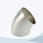 stainless steel food processing 2WK butt weld short 45D elbow