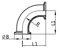 90° Clamped Elbow,SMS-2CMP